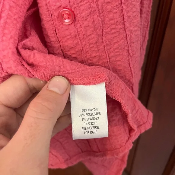 Croft & Barrow Pink Button-Down Shirt NEVER WORN size M - Picture 4 of 6